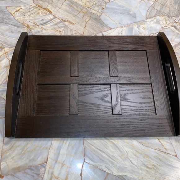 AWood Serving Tray With Cut Out Handles 12 by 16